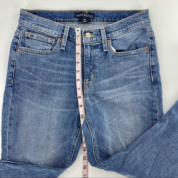 J.Crew Mercantile Slim Boyfriend Relaxed Ankle Raw Hem Cropped Denim Jeans 25 - Picture 6 of 13